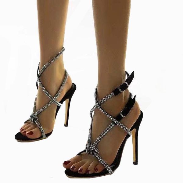 dress shoes rimocy luxury crystal cross strap gladiator sandals women silver party heels for ankle buckle sandalias mujer, Black
dress shoes rimocy luxury crystal cross strap gladiator sandals women silver party heels for ankle buckle sandalias mujer, Black