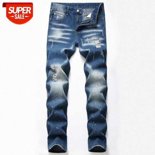 european and american splash ink jeans blue ripped trend men's trousers #pt4e
european and american splash ink jeans blue ripped trend men's trousers #pt4e