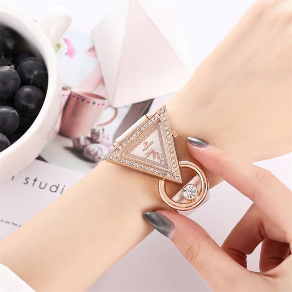 wristwatches women's watches creativity clock triangle stainless rhinestone mosaic waterproof quartz movement ladies gift watch, Slivery;brown
wristwatches women's watches creativity clock triangle stainless rhinestone mosaic waterproof quartz movement ladies gift watch, Slivery;brown
