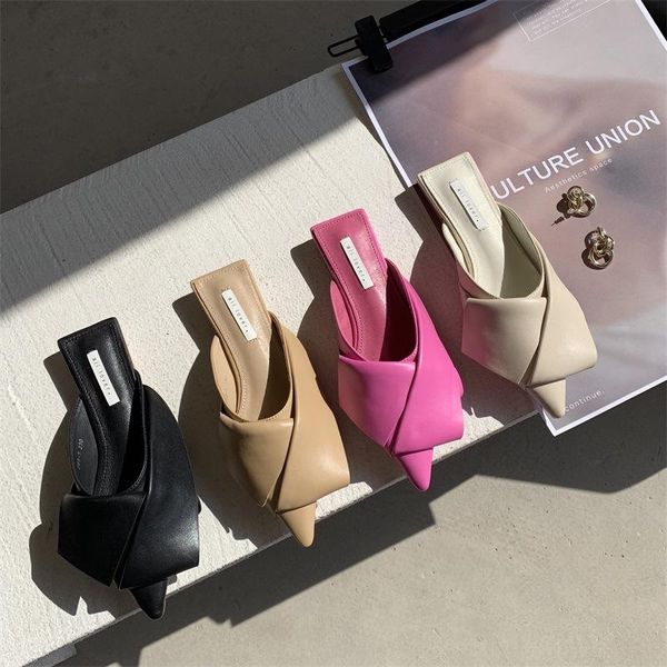 slippers dxfan pointed toe knotted women mules elegant solid flat outdoor brand design slides shoes, Black
slippers dxfan pointed toe knotted women mules elegant solid flat outdoor brand design slides shoes, Black