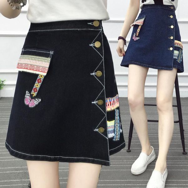 skirts 2021 spring and summer high waist thin skirt cowboy, Black 
skirts 2021 spring and summer high waist thin skirt cowboy, Black