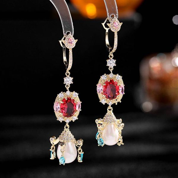 hoop & huggie 1 pair vintage luxury cz earring pearl long earrings ear jewelry for woman banquet party accessory, Golden;silver
hoop & huggie 1 pair vintage luxury cz earring pearl long earrings ear jewelry for woman banquet party accessory, Golden;silver