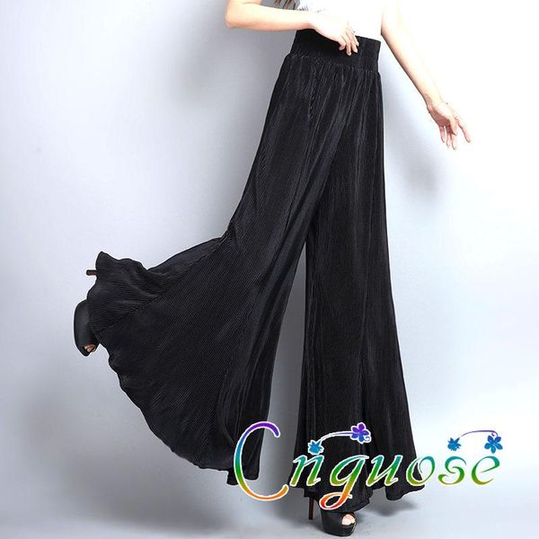 women's pants & capris 2021 dance high waist pleated black flared female wide leg trousers for women / pantalones mujer cintura alta, Black;white
women's pants & capris 2021 dance high waist pleated black flared female wide leg trousers for women / pantalones mujer cintura alta, Black;white