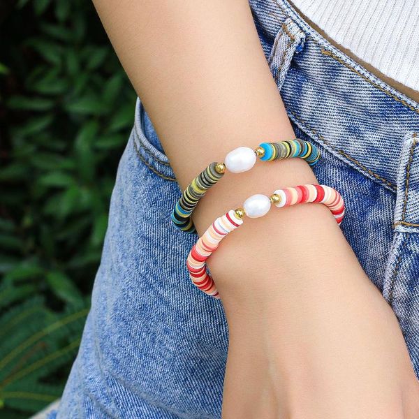 charm bracelets quanchi stackable heishi summer big pearl stretch bracelet for women handmade beach fashion bangle jewelry 2021, Golden;silver
charm bracelets quanchi stackable heishi summer big pearl stretch bracelet for women handmade beach fashion bangle jewelry 2021, Golden;silver
