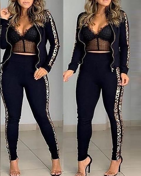 designs women casual fashion streetwear suits leopard stitching womans tracksuits zipper long sleeve stand collar long pants set, Gray
designs women casual fashion streetwear suits leopard stitching womans tracksuits zipper long sleeve stand collar long pants set, Gray