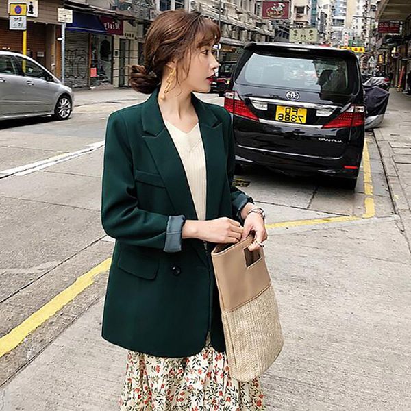 spring women solid blazer office lady korean loose casual double breasted blazers female long sleeve elegant jackets, Black;brown
spring women solid blazer office lady korean loose casual double breasted blazers female long sleeve elegant jackets, Black;brown