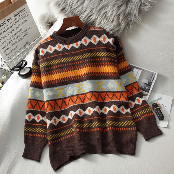 2021 new autumn winter argyle sweater women vintage harajuku pullover fashion women's long sleeved printed oversize knitted u3o2, White;black
2021 new autumn winter argyle sweater women vintage harajuku pullover fashion women's long sleeved printed oversize knitted u3o2, White;black