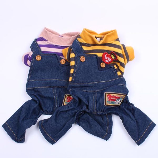 dog apparel striped pet jumpsuit pants denim hoodie sweater t-shirt cat puppy autumn/winter clothes
dog apparel striped pet jumpsuit pants denim hoodie sweater t-shirt cat puppy autumn/winter clothes