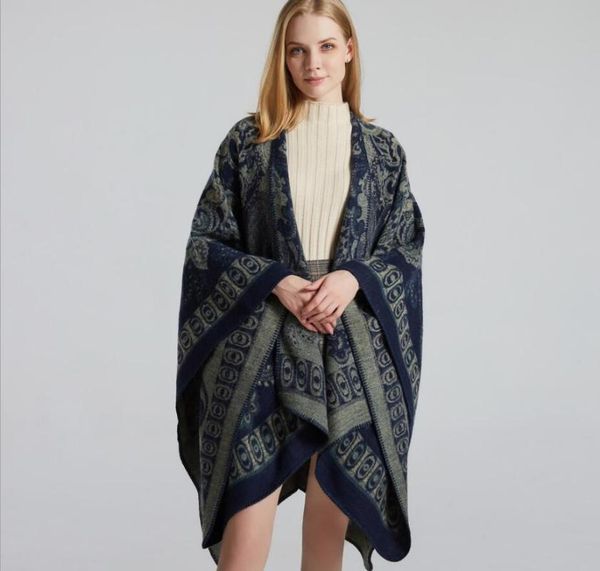 winter warm bandanna ponchos and cape for women oversized shawls wraps thick cashmere female bufanda mujer scarves, Blue;gray
winter warm bandanna ponchos and cape for women oversized shawls wraps thick cashmere female bufanda mujer scarves, Blue;gray