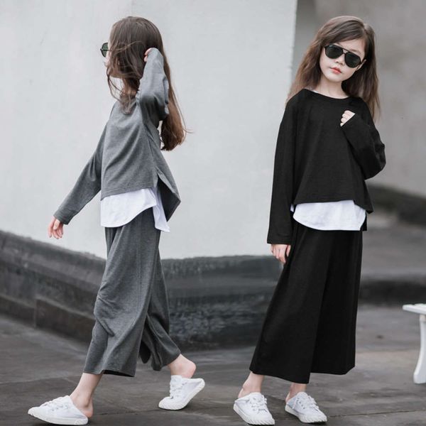 foreign girls' 2021 new set spring autumn style korean clothing middle and large children's wide, White
foreign girls' 2021 new set spring autumn style korean clothing middle and large children's wide, White
