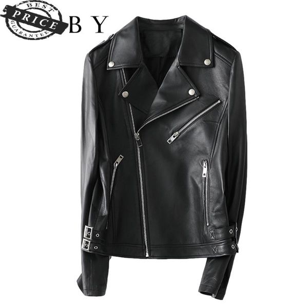 women's leather & faux genuine women real jacket motorcycle short natural sheepskin giacche spring autum fashion jackets cuero genuino, Black
women's leather & faux genuine women real jacket motorcycle short natural sheepskin giacche spring autum fashion jackets cuero genuino, Black
