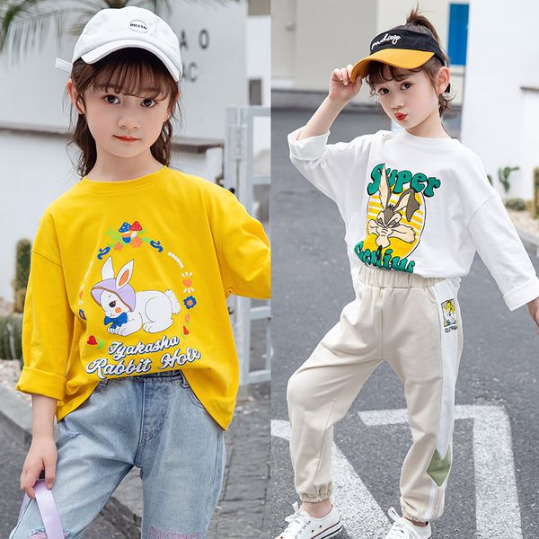girls' long sleeve 2021 new spring autumn clothing middle and big children's t-shirt, Black;white
girls' long sleeve 2021 new spring autumn clothing middle and big children's t-shirt, Black;white