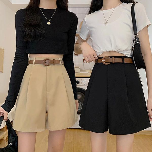 women's shorts five points black suit pants female spring 2021 design sense loose temperament all-matching casual wide-leg, White;black
women's shorts five points black suit pants female spring 2021 design sense loose temperament all-matching casual wide-leg, White;black