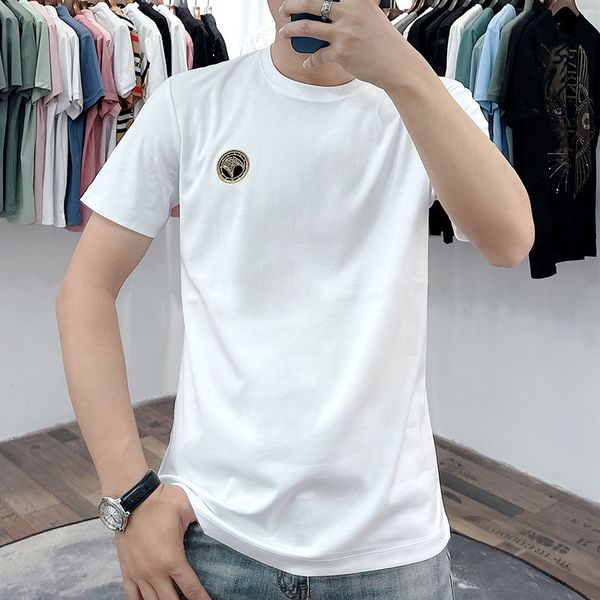 men's summer simple trend korean bottomed shirt round neck eagle mouth drill youth half sleeve short t-shirt men, White;black
men's summer simple trend korean bottomed shirt round neck eagle mouth drill youth half sleeve short t-shirt men, White;black