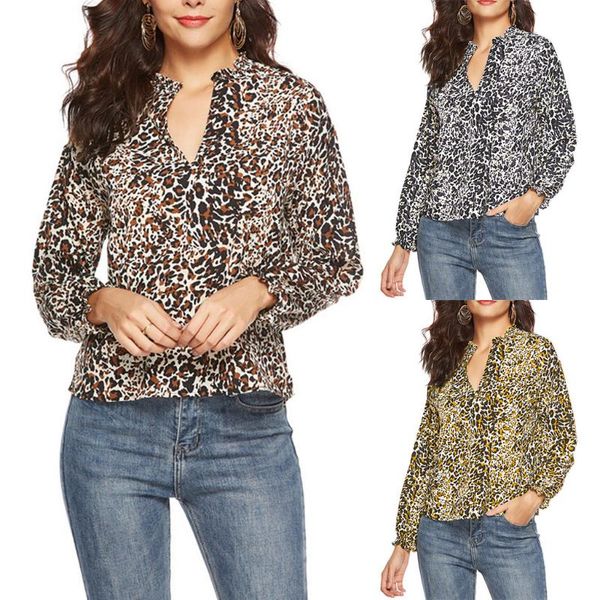 women's blouses & shirts blouse femme nouveaute 2021 fashion womens v-neck leopard print chiffon shirt wooden long sleeve 50*, White
women's blouses & shirts blouse femme nouveaute 2021 fashion womens v-neck leopard print chiffon shirt wooden long sleeve 50*, White