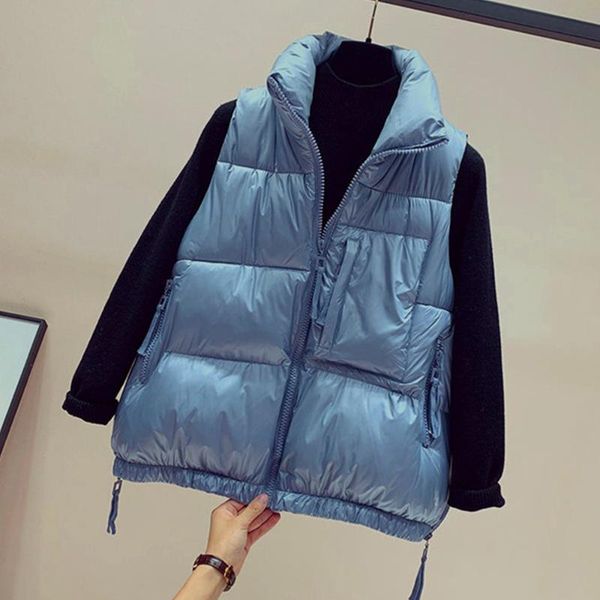 women's vests women sleeveless winter jacket 2021 zipper loose down cotton vest thicken warm waistcoat for, Black;white
women's vests women sleeveless winter jacket 2021 zipper loose down cotton vest thicken warm waistcoat for, Black;white