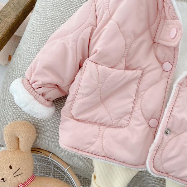 down coat korean style cotton jackets for girls 2021 autumn winter fashion plus velvet lamb wool short toddler kids 1-6 years, Blue;gray
down coat korean style cotton jackets for girls 2021 autumn winter fashion plus velvet lamb wool short toddler kids 1-6 years, Blue;gray