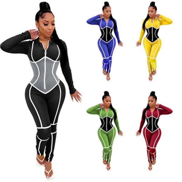womens splicing stripe rompers fashion trend long sleeve zipper trousers hooded jumpsuits designer winter female sports casual slim rompers, Black;white
womens splicing stripe rompers fashion trend long sleeve zipper trousers hooded jumpsuits designer winter female sports casual slim rompers, Black;white