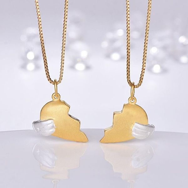 pendant necklaces 2pcs magnetic couple necklace lovers break heart long distance relationship charm valentine's day gift, Silver
pendant necklaces 2pcs magnetic couple necklace lovers break heart long distance relationship charm valentine's day gift, Silver