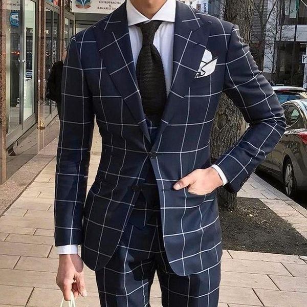 men's suits & blazers (jacket+pants+vest) navy blue plaid work men suit set 3 piece groomsman beach wedding party outfit 2021 jscket co, White;black
men's suits & blazers (jacket+pants+vest) navy blue plaid work men suit set 3 piece groomsman beach wedding party outfit 2021 jscket co, White;black