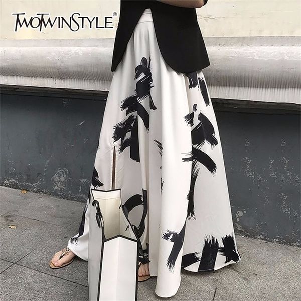 twotwinstyle print split skirt ladies high waist elastic large size x long elegant skirts female spring summer tide clothes 210315, Black
twotwinstyle print split skirt ladies high waist elastic large size x long elegant skirts female spring summer tide clothes 210315, Black