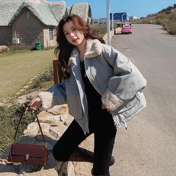 women's jackets cotton padded clothes korean loose jacket 2021 parker coat winter short thickened zipper tooling, Black;brown
women's jackets cotton padded clothes korean loose jacket 2021 parker coat winter short thickened zipper tooling, Black;brown