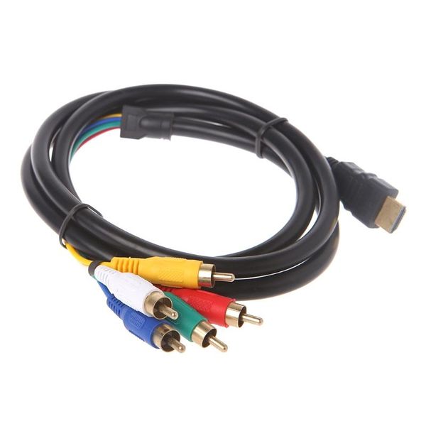 hdtv to 5rca converter cable audio video component av tv projector adapter cable