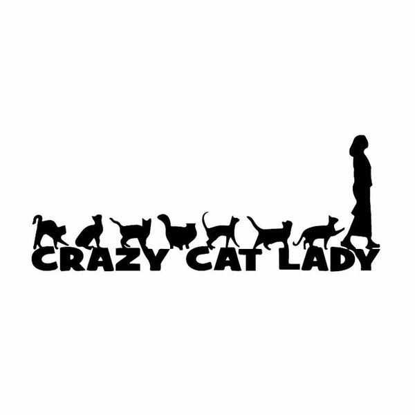 18.6*7.4cm car sticker crazy cat lady right facing funny cute car window decal car decor
18.6*7.4cm car sticker crazy cat lady right facing funny cute car window decal car decor