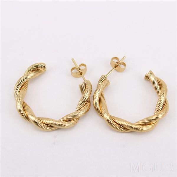 hoop & huggie gold color stainless steel earrings 5mm twisted wire 35mm 2 colors 4 styles lh948, Golden;silver
hoop & huggie gold color stainless steel earrings 5mm twisted wire 35mm 2 colors 4 styles lh948, Golden;silver