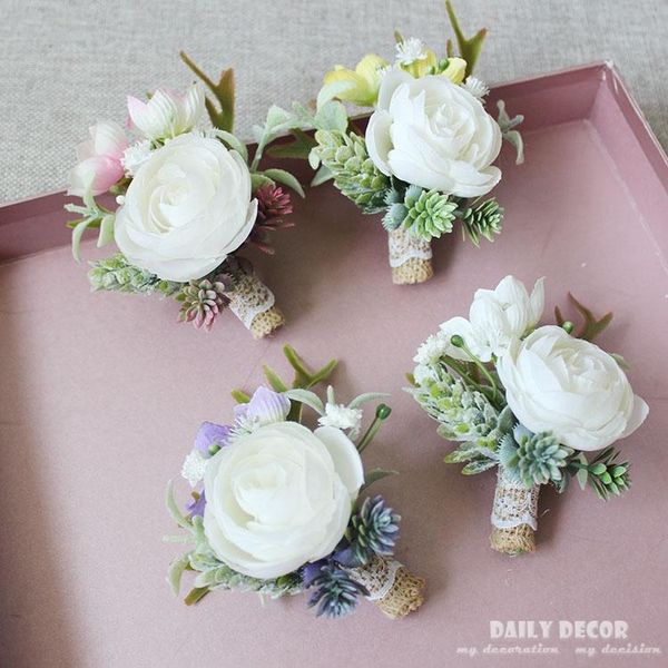 6pcs artificial succulent plants white rose wedding flowers bride / groom wedding corsages groomsmen guest boutonniere brooch
6pcs artificial succulent plants white rose wedding flowers bride / groom wedding corsages groomsmen guest boutonniere brooch