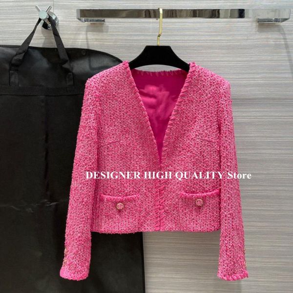 luxury retro sweet plaid tweed coat women v-neck gold buttons slim elegant jacket 2021 new spring autumn outwear with silk liner, Black
luxury retro sweet plaid tweed coat women v-neck gold buttons slim elegant jacket 2021 new spring autumn outwear with silk liner, Black