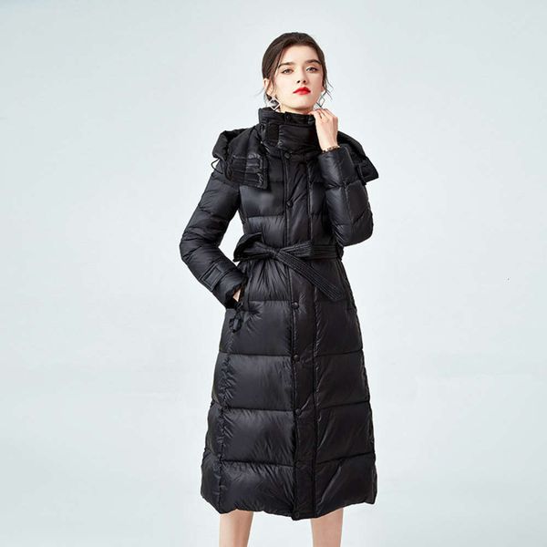 down jacket knee length 2021 winter waist closing white duck 21ss designer bright face hooded women's coat, Black
down jacket knee length 2021 winter waist closing white duck 21ss designer bright face hooded women's coat, Black