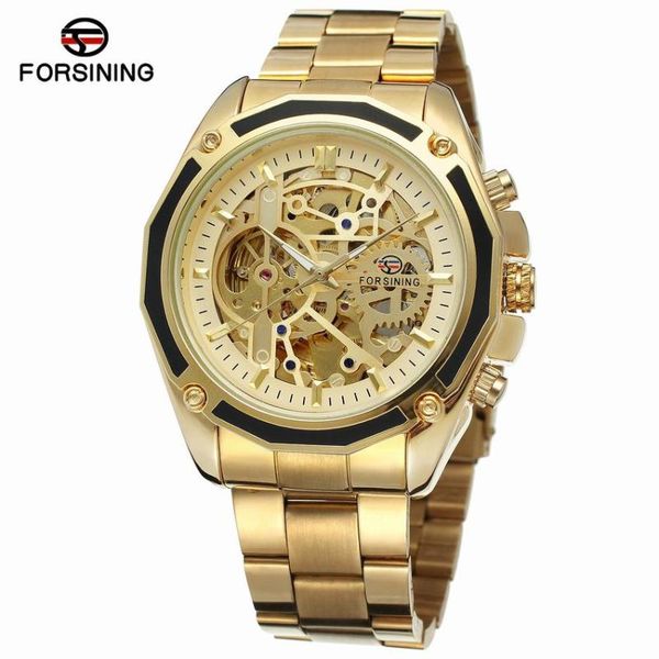 wristwatches forsining brand fashion golden steampunk skeleton watch stainless steel men's automatic mechanical wristwatch, Slivery;brown
wristwatches forsining brand fashion golden steampunk skeleton watch stainless steel men's automatic mechanical wristwatch, Slivery;brown