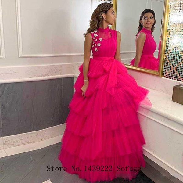 party dresses fuchsia tiered muslim tulle high evening prom vestidos de fiesta robe soiree plus size, White;black
party dresses fuchsia tiered muslim tulle high evening prom vestidos de fiesta robe soiree plus size, White;black