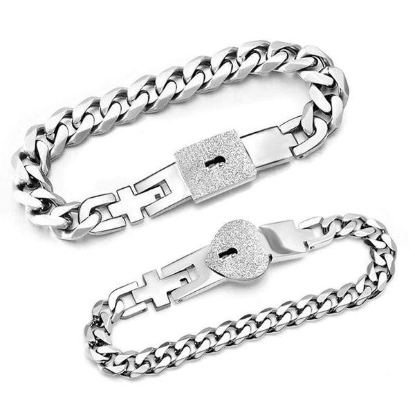 link, chain fashion creative couple bracelet love lock titanium steel key set friend lovers bracelets charm bangle valentines day, Black
link, chain fashion creative couple bracelet love lock titanium steel key set friend lovers bracelets charm bangle valentines day, Black