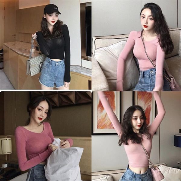 women's t-shirt korea chic bodice inside a render unlined upper garment of cultivate morality show thin brim long sleeve, White
women's t-shirt korea chic bodice inside a render unlined upper garment of cultivate morality show thin brim long sleeve, White