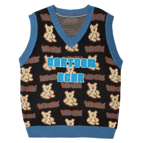 men's sweaters collect male knife of harajuku mesh, loose casual vest with no sleeves letters and bear print, White;black
men's sweaters collect male knife of harajuku mesh, loose casual vest with no sleeves letters and bear print, White;black