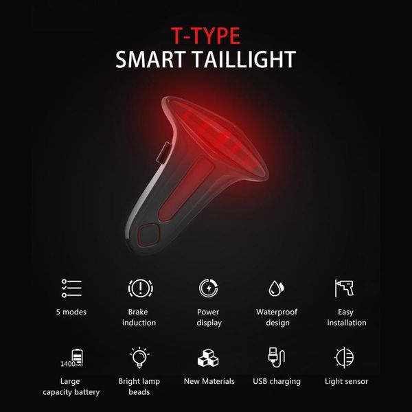 bike lights light smart brake usb charge waterproof bicycle tail rear lamp safety warning cycling accessories 5 modes
bike lights light smart brake usb charge waterproof bicycle tail rear lamp safety warning cycling accessories 5 modes