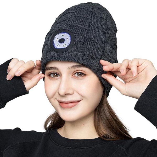 cycling caps & masks wireless knitted hat led lighting music cap for outdoor running camping lighted beanie, Black
cycling caps & masks wireless knitted hat led lighting music cap for outdoor running camping lighted beanie, Black