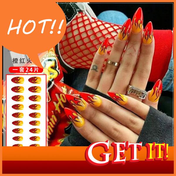 hand nail stylist decorated diy wear nail fake patch finished removable 1303 orange flame, Red;gold
hand nail stylist decorated diy wear nail fake patch finished removable 1303 orange flame, Red;gold