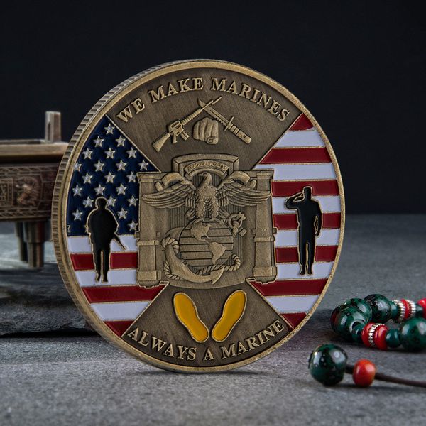 united states military coin souvenir we make marines flag pattern commemorative coin semper fidelis gold plated coin
united states military coin souvenir we make marines flag pattern commemorative coin semper fidelis gold plated coin