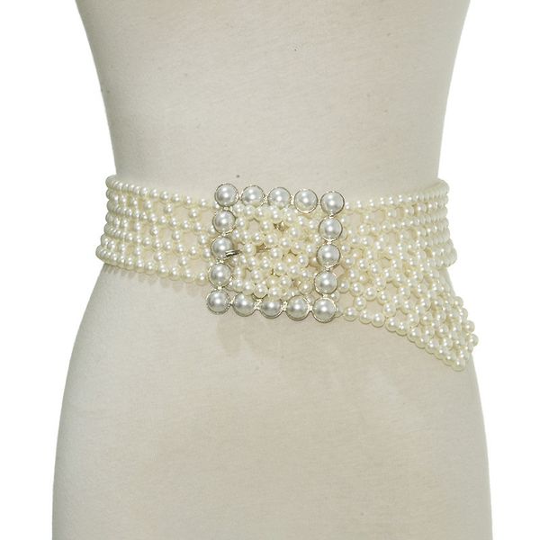 women's pearl waist chain decorative dress belt women's leisure waist pearl wide belt, Black;brown
women's pearl waist chain decorative dress belt women's leisure waist pearl wide belt, Black;brown