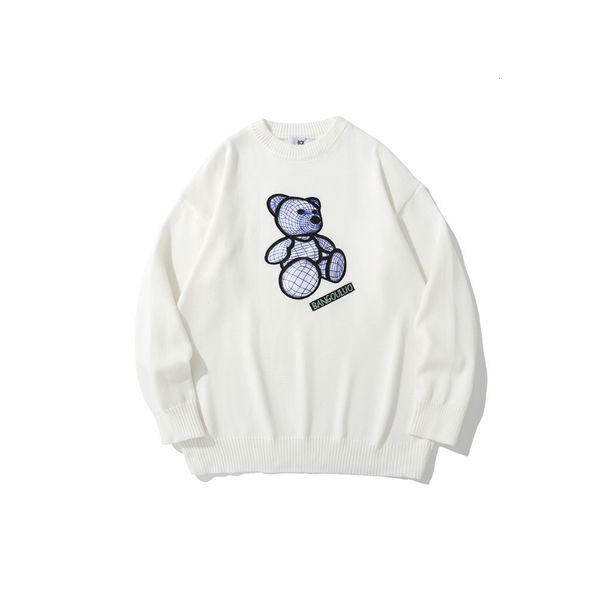 sweater knit bf languid bear embroidered ting men's street fashion brand loose round neck pullover long sleeve, White;black
sweater knit bf languid bear embroidered ting men's street fashion brand loose round neck pullover long sleeve, White;black