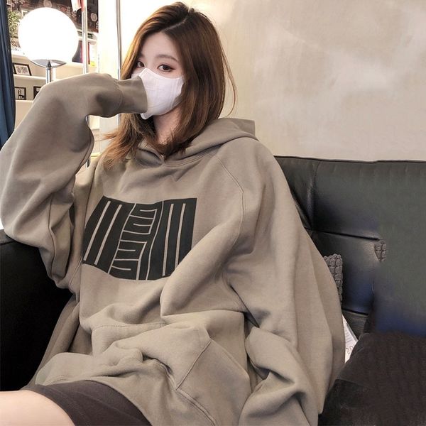 early autumn mature advanced sense hoodie women's loose korean design minority lower garment missing 6601, Black
early autumn mature advanced sense hoodie women's loose korean design minority lower garment missing 6601, Black