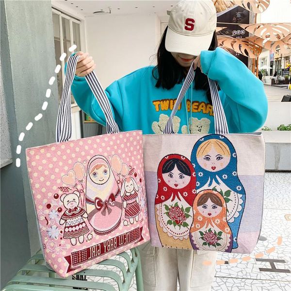 storage bags fashion print shoulder bag reusable shopping summer canvas large capacity wild messenger cute fun handbag
storage bags fashion print shoulder bag reusable shopping summer canvas large capacity wild messenger cute fun handbag