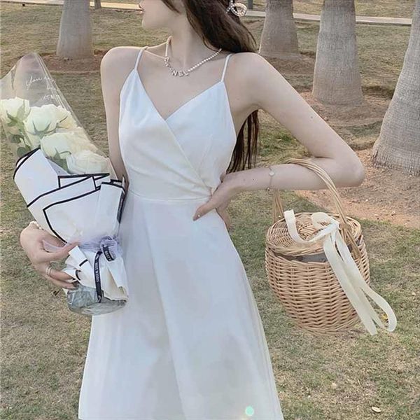 one piece korea french womens dress vintage y2k midi casual bandage solid beach strap females party basic v neck, Black;gray
one piece korea french womens dress vintage y2k midi casual bandage solid beach strap females party basic v neck, Black;gray