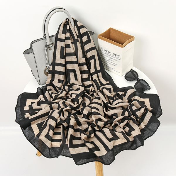 new geometric letter printed linen women's fashion cotton long scarf star's same versatile shawl, Blue;gray
new geometric letter printed linen women's fashion cotton long scarf star's same versatile shawl, Blue;gray