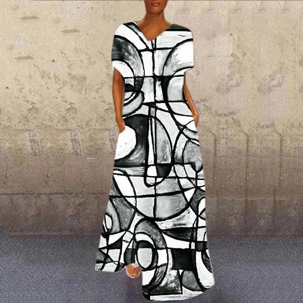 harajuku short sleeve print women dresses o neck maxi summer party cami with pockets ropa mujer vetements, Black;gray
harajuku short sleeve print women dresses o neck maxi summer party cami with pockets ropa mujer vetements, Black;gray