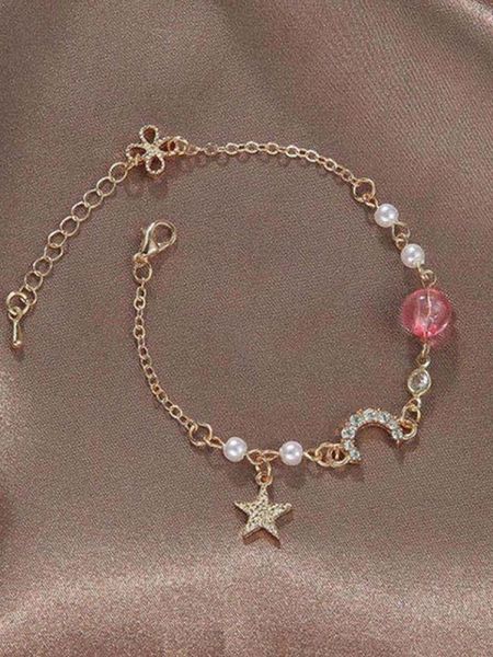 charm bracelets 2021 ladies fashion color stone flashing diamond star moon bracelet girl cute couple simple, Golden;silver
charm bracelets 2021 ladies fashion color stone flashing diamond star moon bracelet girl cute couple simple, Golden;silver