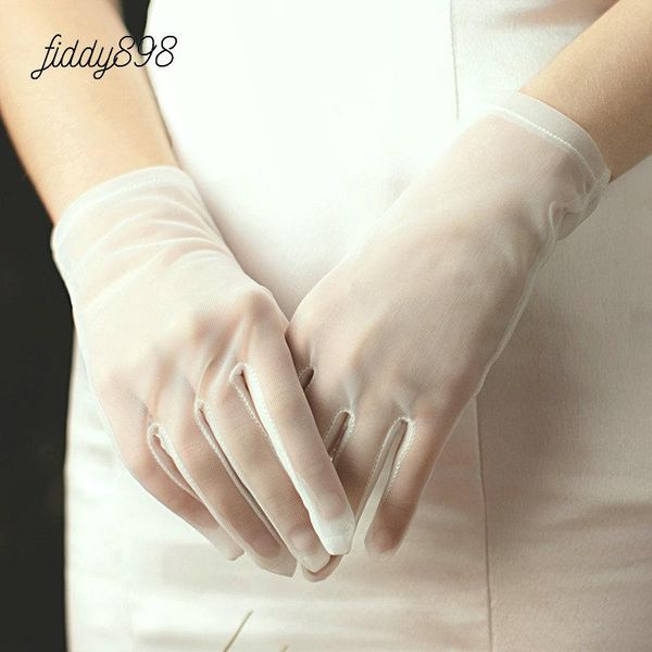 bridal gloves elegant short full fingers womens wedding for bride simple tulle accessories mariage femme, White
bridal gloves elegant short full fingers womens wedding for bride simple tulle accessories mariage femme, White